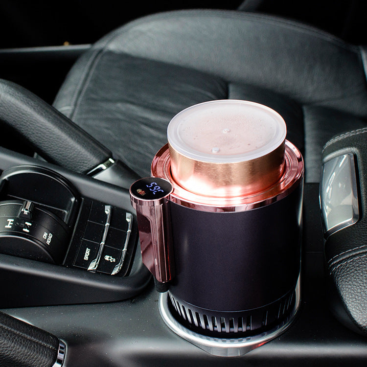 2 In1 Car Cooling and Heating Cup 12V Smart Car Cup Holder Digital Temperature Display Warmer Cooler Mini Car Mug