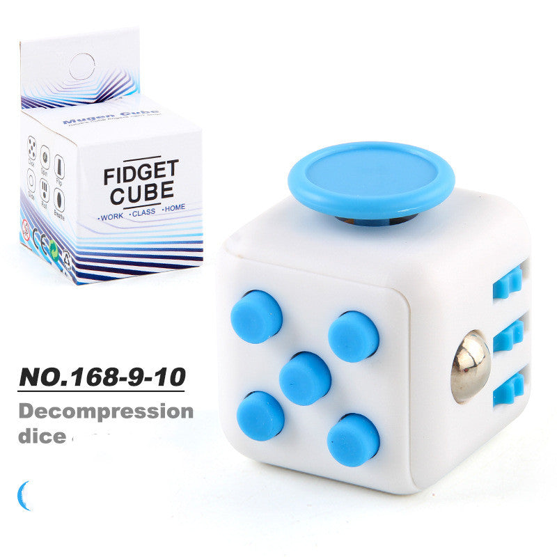 Stress relief cube in white and blue colour