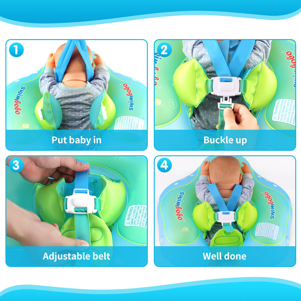 Infant floating swimming pool with adjustable safety straps