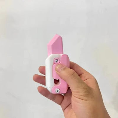 cute gravity knife fidget toy for play in white and pink colour