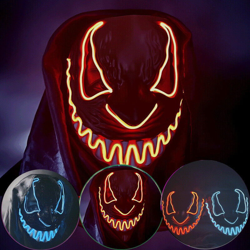 halloween scary led light cosplay mask for halloween party