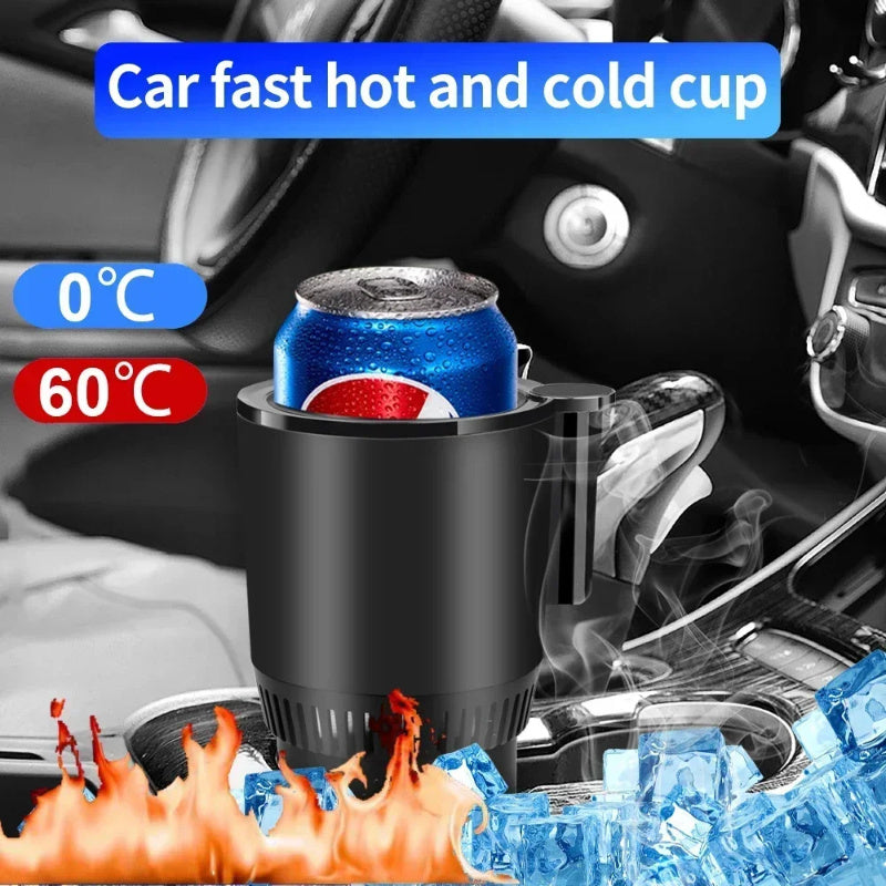 2 In1 Car Cooling and Heating Cup 12V Smart Car Cup Holder Digital Temperature Display Warmer Cooler Mini Car Mug