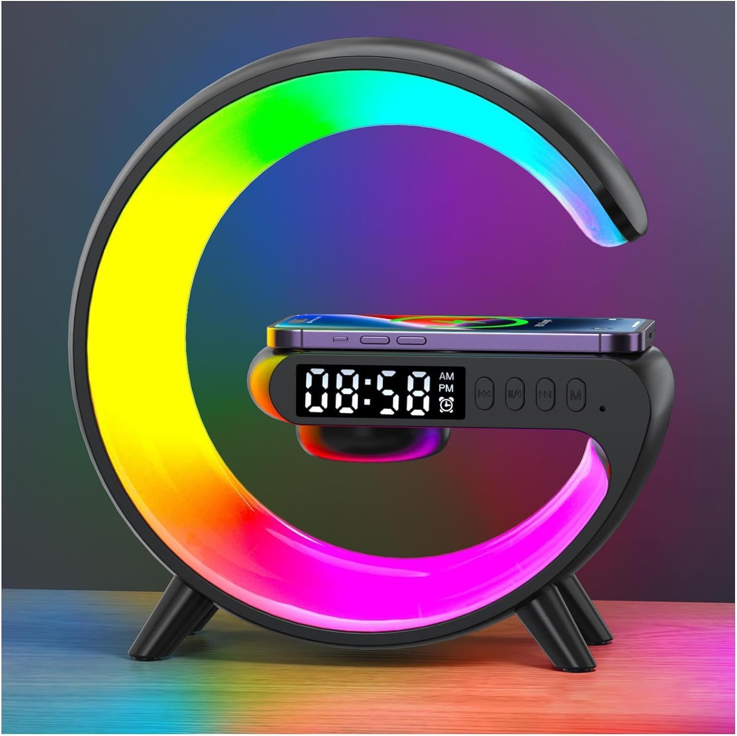 Wireless Charger Lamp With Alarm Clock