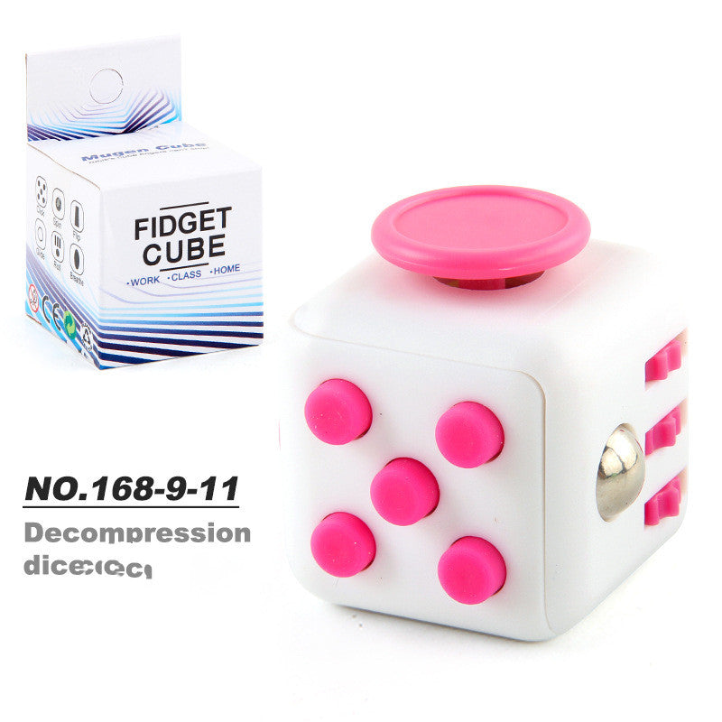 stress relief cube in pink and white colour