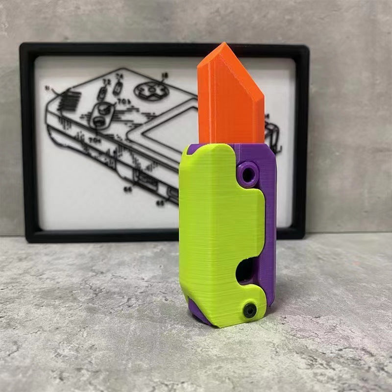 cute gravity knife fidget toy for play in purple and green colour