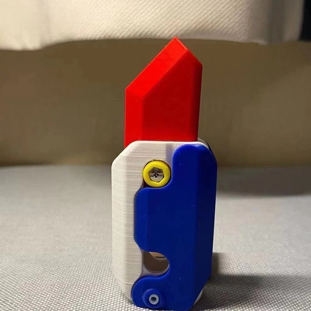 cute gravity knife fidget toy for play in blue and white colour