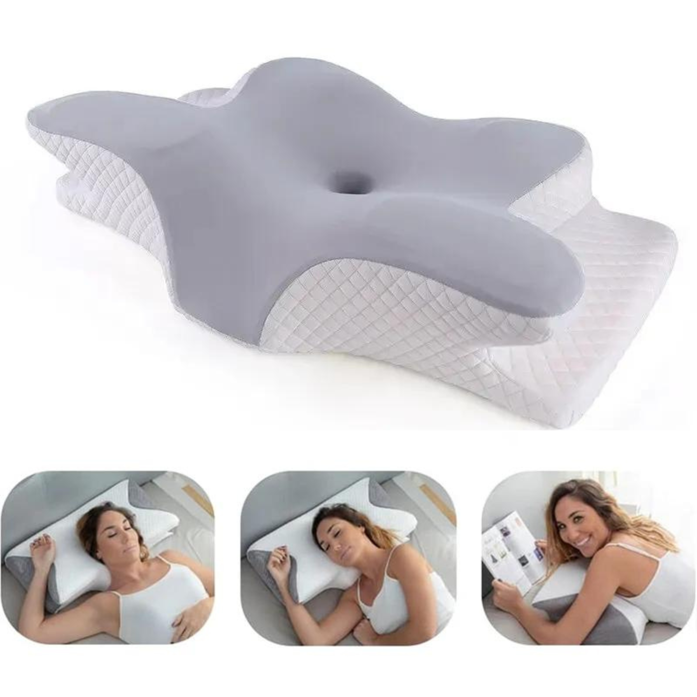 Cervical Neck Pillow for Pain Relief | Contour Memory Foam Pillow | Neck Support Pillows for Sleeping | Ergonomic Orthopedic Pillow for Side, Back, Stomach Sleepers