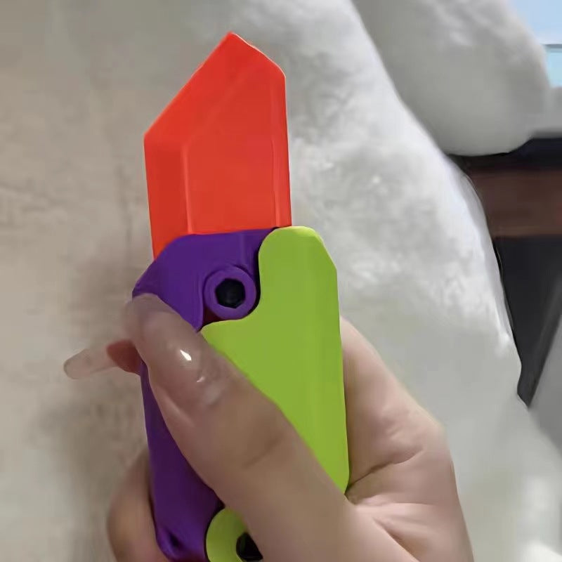 cute gravity knife fidget toy for play in purple and green colour