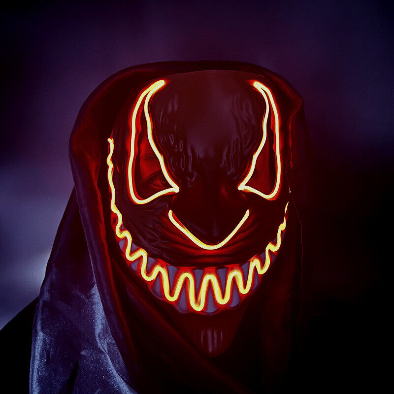 halloween scary red led light mask