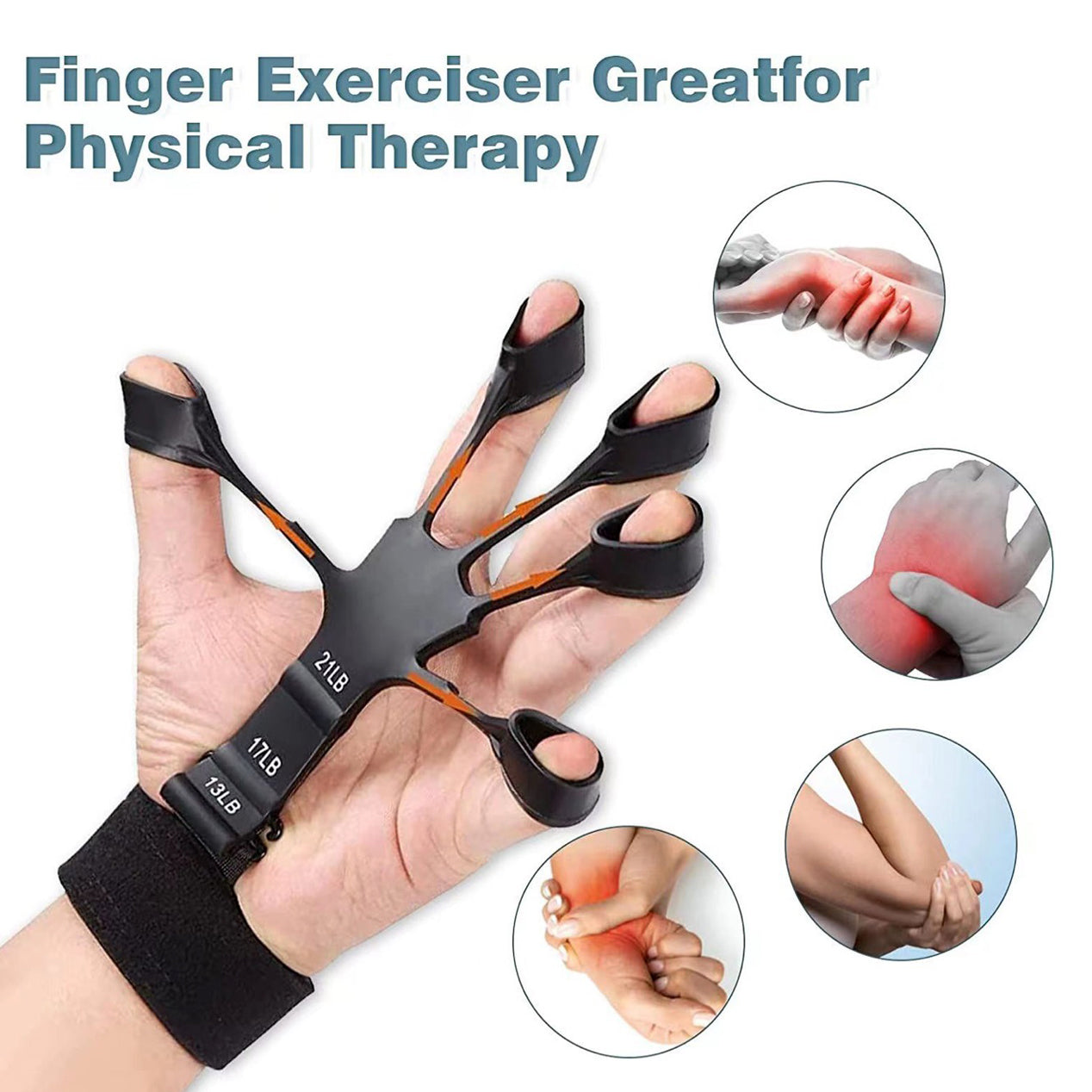 adjustable finger exerciser for physical therapy